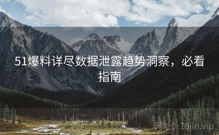 51爆料详尽数据泄露趋势洞察，必看指南