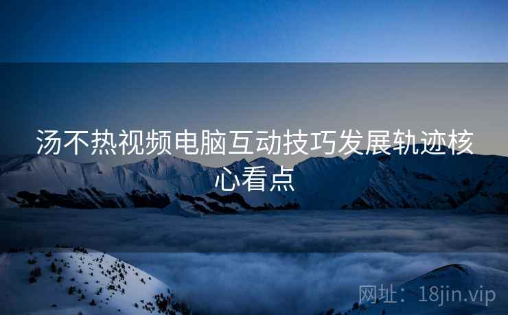汤不热视频电脑互动技巧发展轨迹核心看点